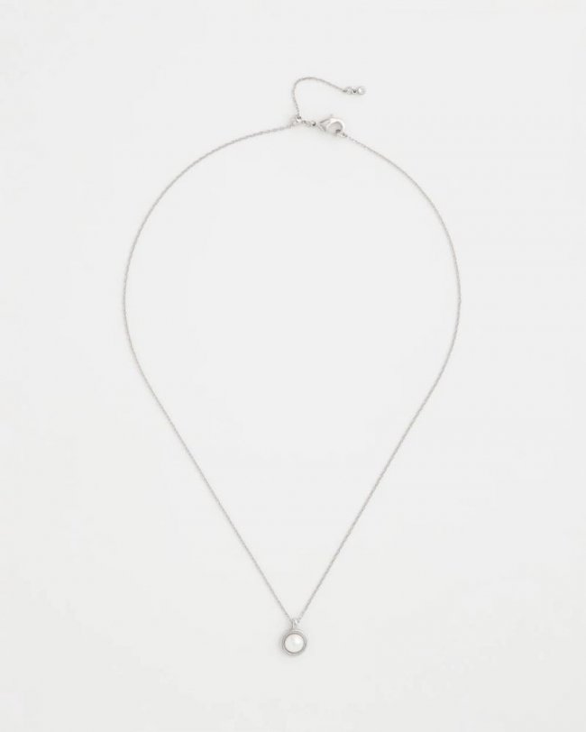 Chicos Silver Pearl Single Strand Necklace - SILVER