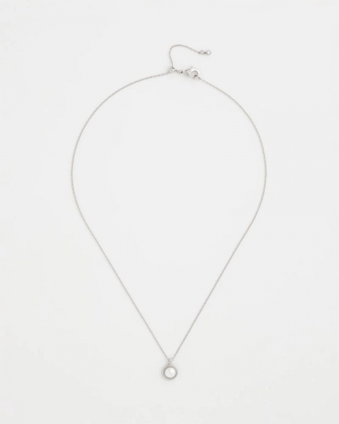 Chicos Silver Pearl Single Strand Necklace - SILVER