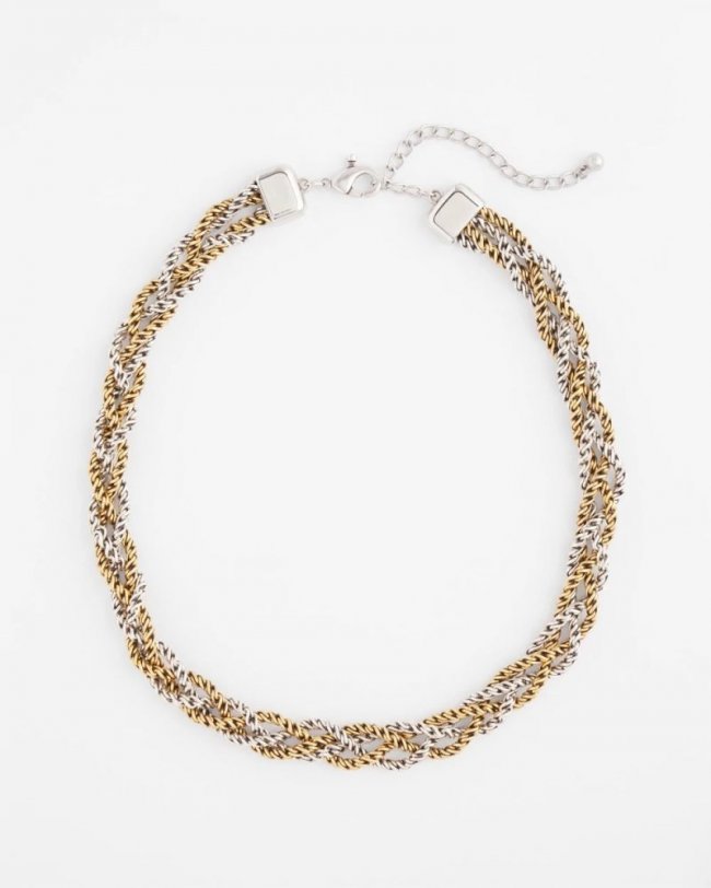 Chicos Mixed Metal Twist Necklace - MIXED METALS
