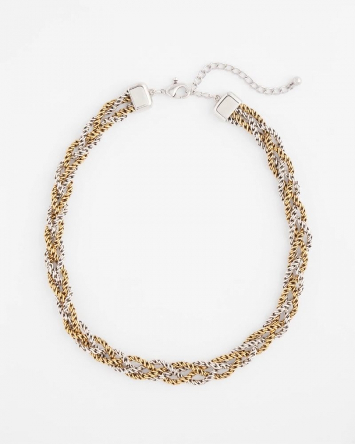 Chicos Mixed Metal Twist Necklace - MIXED METALS