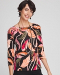 Chicos Orchid 3/4 Sleeve Tee - BLACK Chicos Orchid 3/4 Sleeve Tee - BLACK