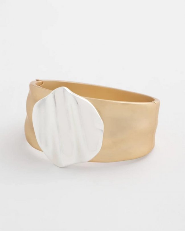 Chicos Mixed Metal Crinkle Cuff - MIXED METALS