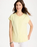 Chicos Refined Button Tee - SAGE LIME