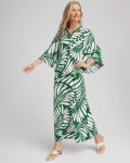 Chicos Palm-Front-Motif Beaded Knit Maxi Dress - PALM LEAF