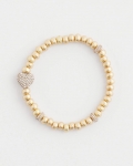 Chicos Gold Heart Stretch Bracelet - GOLD