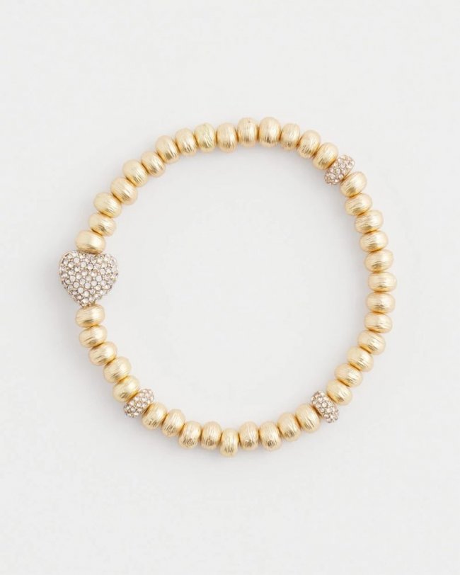Chicos Gold Heart Stretch Bracelet - GOLD
