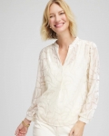 Chicos Cream Burnout Pullover Blouse - ENGLISH CREAM Chicos Cream Burnout Pullover Blouse - ENGLISH CREAM