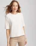 Chicos Cozy Crewneck Tee - ENGLISH CREAM