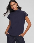 Chicos Ottoman Cap Sleeve Tee - PASSPORT BLUE Chicos Ottoman Cap Sleeve Tee - PASSPORT BLUE
