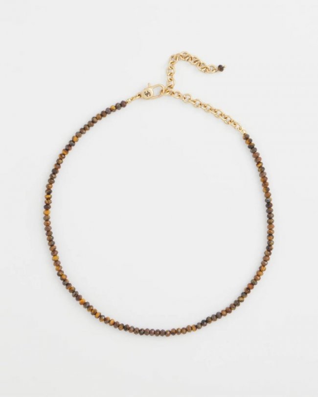 Chicos Genuine Tiger's Eye Stone Necklace - NEUTRAL