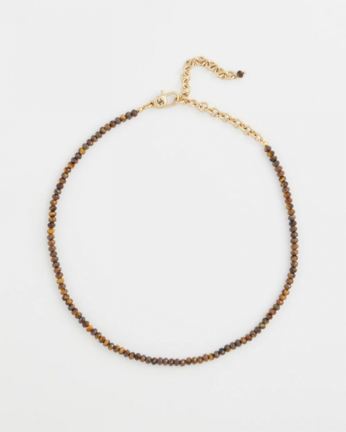 Chicos Genuine Tiger's Eye Stone Necklace - NEUTRAL