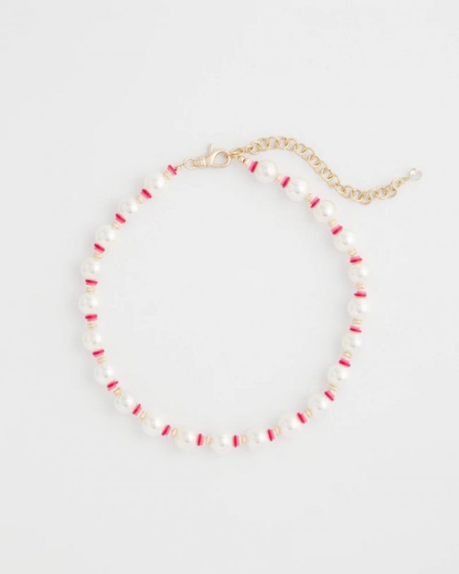 Chicos Short Pearl Pink Necklace - PINK