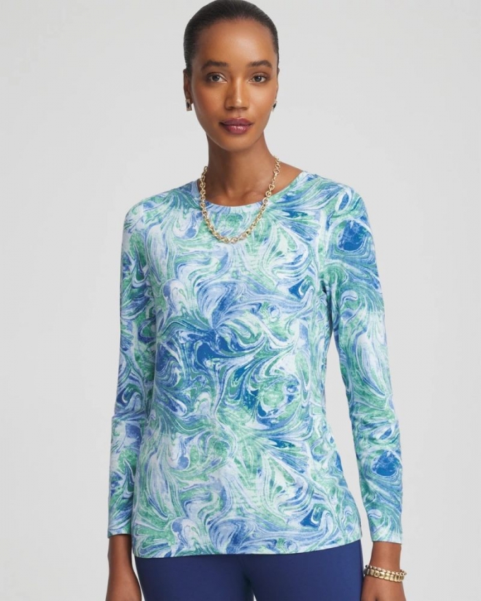 Chicos Artisanal Touch of Cool™ Layering Tee - PALEST BLUE