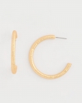 Chicos Goldtone Textured Hoop Earrings - GOLD Chicos Goldtone Textured Hoop Earrings - GOLD