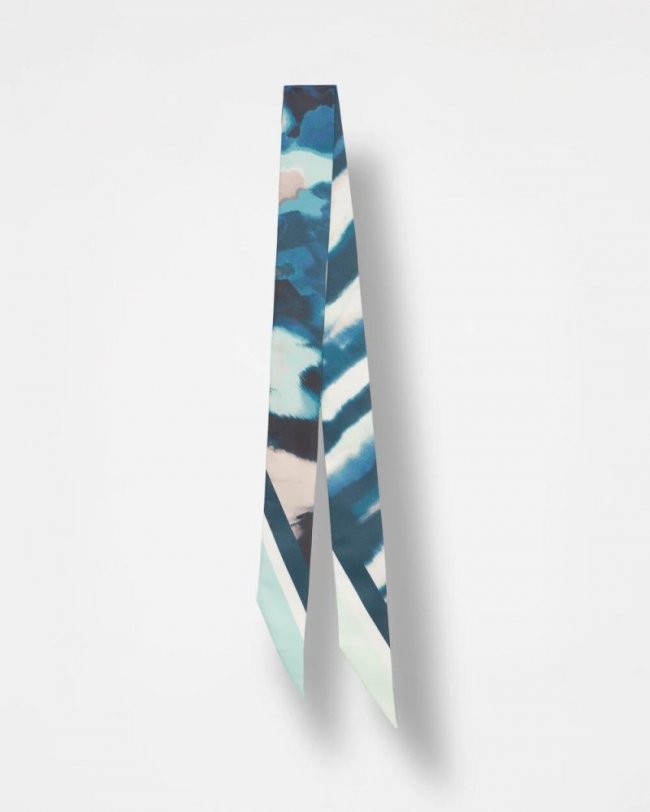 Chicos Skylight Double-Sided Skinny Scarf - TEAL SHADOW Chicos Skylight Double-Sided Skinny Scarf - TEAL SHADOW