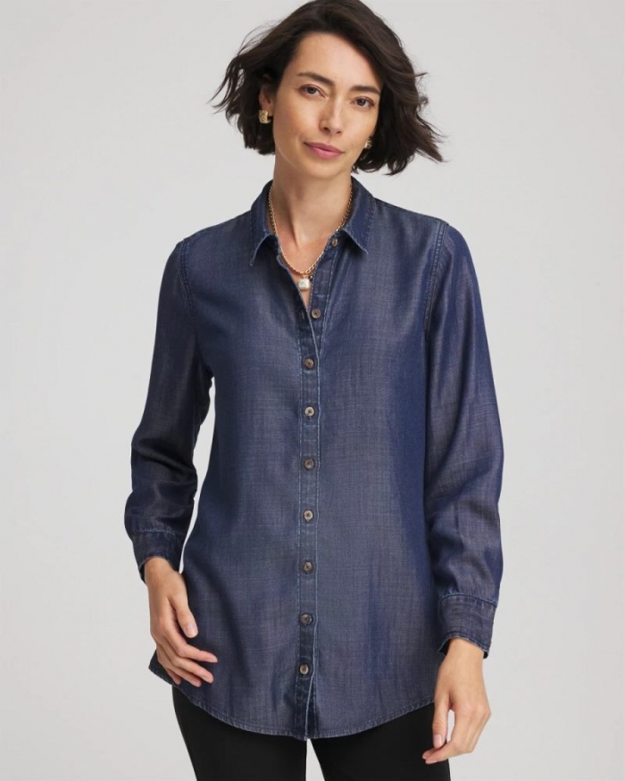 Chicos Tencel™ Classic-Fit Denim Tunic - ROSARIO INDIGO
