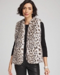 Chicos Snow Leopard Faux Fur Vest - CREAM Chicos Snow Leopard Faux Fur Vest - CREAM