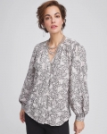 Chicos Crepe Embroidered Blouse - SMOKEY TAUPE Chicos Crepe Embroidered Blouse - SMOKEY TAUPE