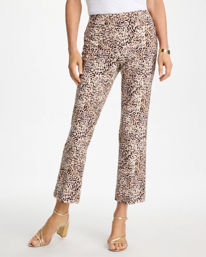 Chicos Brigitte™ Animal Print Crop Flare Pants - PALE SAND