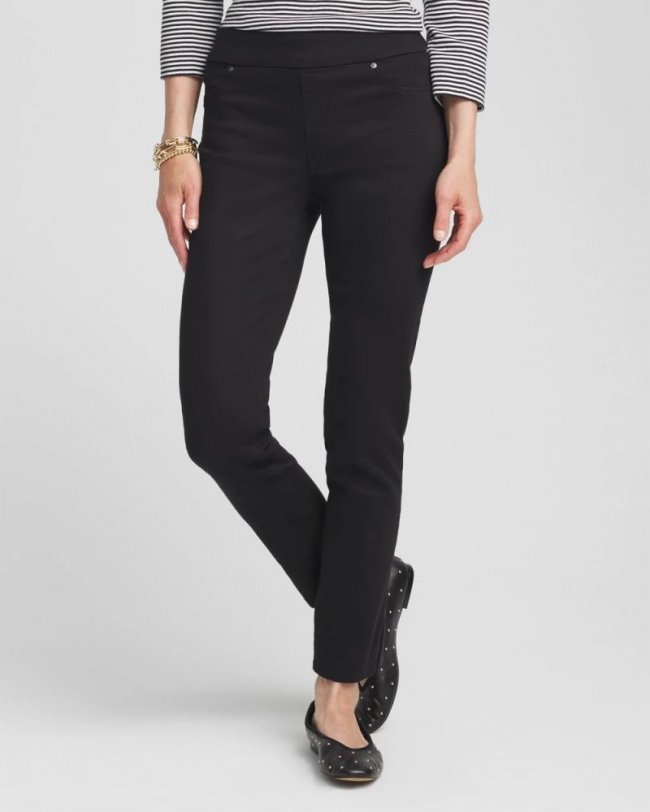 Chicos Denim Pull-On Ankle Jeggings - BLACK Chicos Denim Pull-On Ankle Jeggings - BLACK