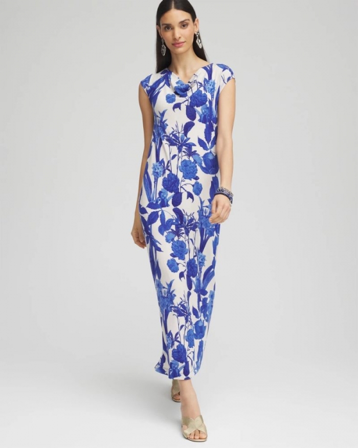 Chicos Travelers™ Cowl Neck Maxi Dress - VIBRANT BLUE