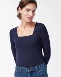 Chicos Touch of Cool™ Square Neck Tee - CLASSIC NAVY Chicos Touch of Cool™ Square Neck Tee - CLASSIC NAVY