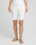 Chicos So Slimming® Frayed Girlfriend Jean Shorts - ALABASTER Chicos So Slimming® Frayed Girlfriend Jean Shorts - ALABASTER