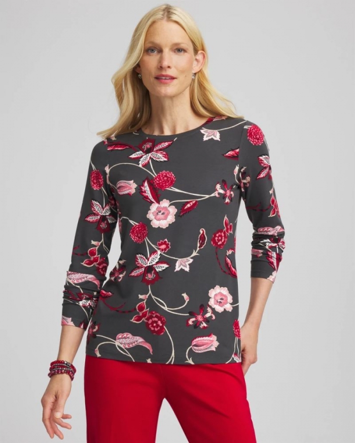 Chicos Touch of Cool™ Layering Tee - GRAPHITE GRAY