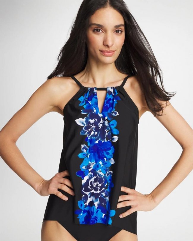 Chicos Miraclesuit® Ombra Fiore Tankini - BLACK/MULTI