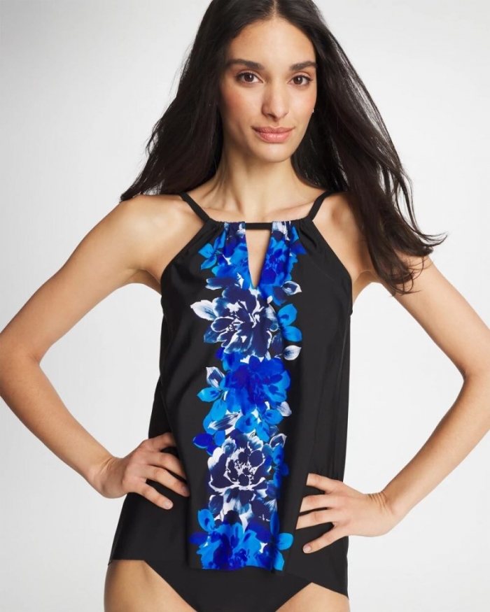 Chicos Miraclesuit® Ombra Fiore Tankini - BLACK/MULTI