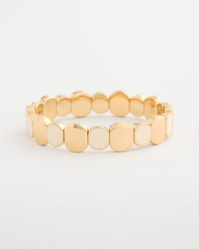 Chicos White Resin Glam Stretch Bracelet - WHITE