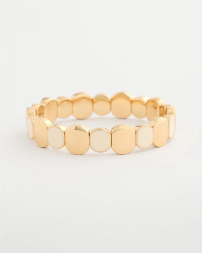 Chicos White Resin Glam Stretch Bracelet - WHITE