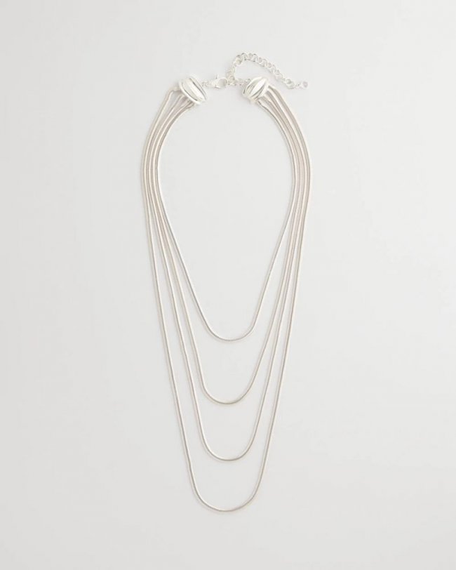 Chicos Multi-Layer Snake Chain Necklace - SILVER