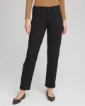 Chicos Girlfriend Straight Ankle Jeans - BLACK
