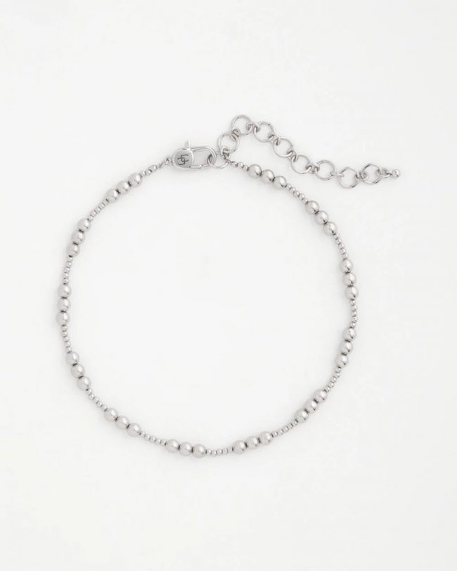 Chicos Silvertone Beaded Necklace - SILVER