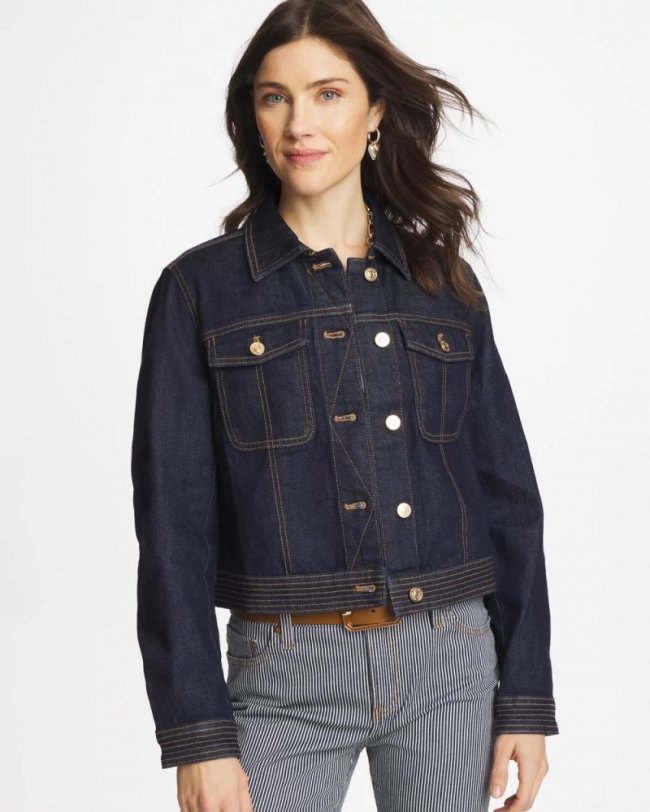 Chicos Denim Trucker Jacket - CEDAR RINSE