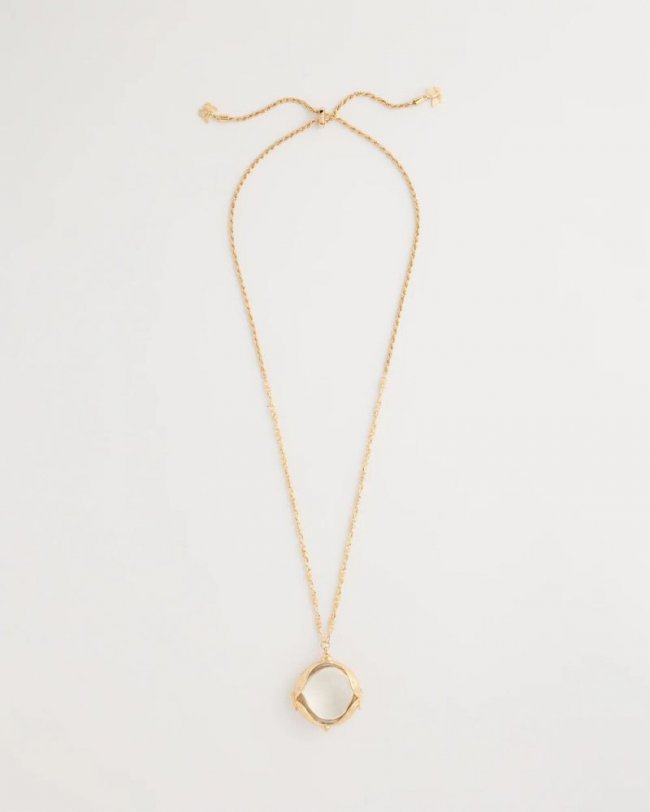 Chicos Butterfly Wing Monocle Necklace - GOLD