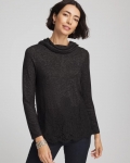 Chicos Lace Hem Cowlneck Top - BLACK Chicos Lace Hem Cowlneck Top - BLACK