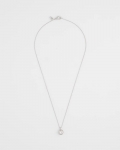 Chicos Bezel Set Pendant Silvertone Necklace - SILVER Chicos Bezel Set Pendant Silvertone Necklace - SILVER