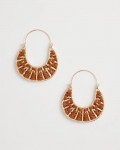Chicos Leather Half-Moon Hoop Earrings - NEUTRAL Chicos Leather Half-Moon Hoop Earrings - NEUTRAL