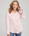 Chicos Ruffle-Trim Chiffon Blouse - BLUSHED
