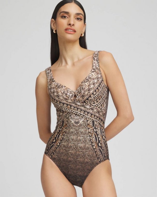 Chicos Miraclesuit® Cappadocia One Piece Swimsuit - BLACK/MULTI