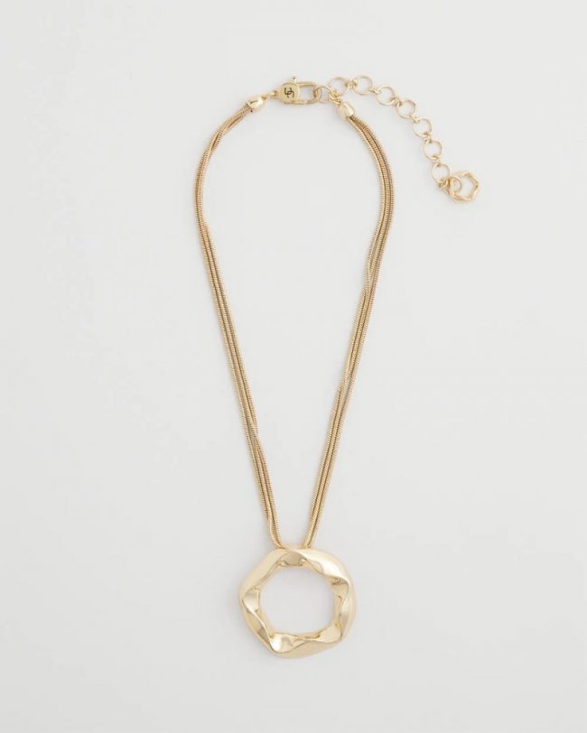 Chicos Short Circle Pendant - GOLD