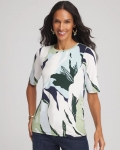 Chicos Touch of Cool™ Elbow-Sleeve Perfect Tee - SAGE MEADOW