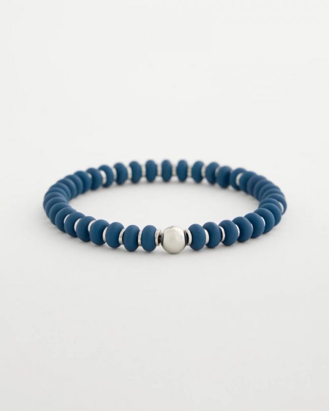 Chicos Navy Round Stretch Bracelet - NAVY