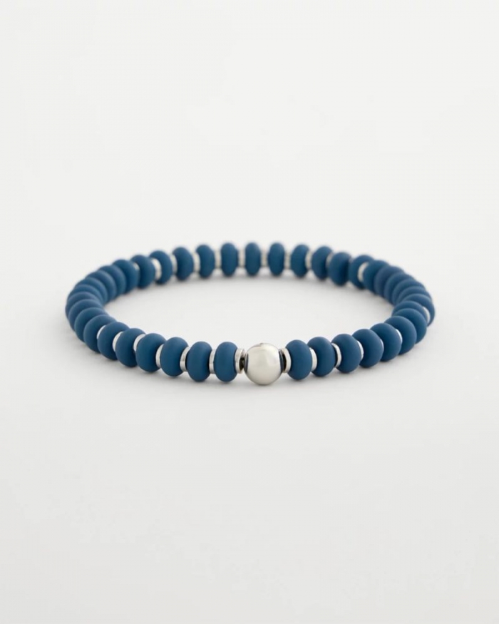 Chicos Navy Round Stretch Bracelet - NAVY