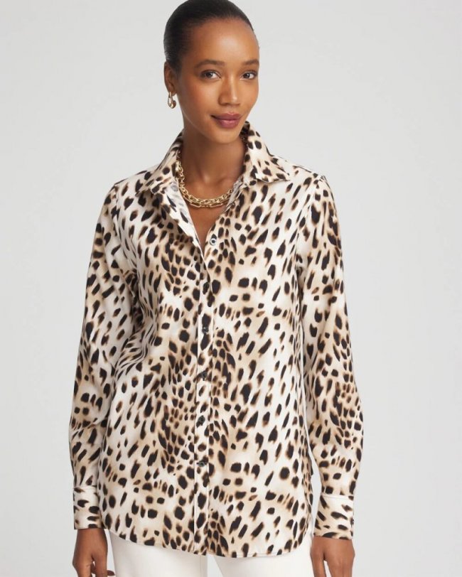 Chicos No Iron Animal Print Shirt