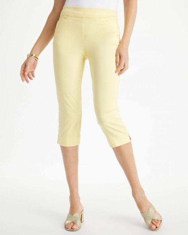 Chicos Brigitte™ Slim Rivet Pull-On Capri Pant - GOLDEN HAZE Chicos Brigitte™ Slim Rivet Pull-On Capri Pant - GOLDEN HAZE