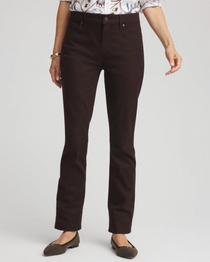 Chicos Girlfriend Slim Full-Length Jeans - COCOA BEAN