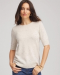 Chicos Crewneck Cashmere Pullover Sweater - LIGHT GRAY Chicos Crewneck Cashmere Pullover Sweater - LIGHT GRAY